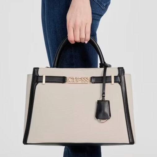 Hauser Color-Block Canvas Satchel Guess