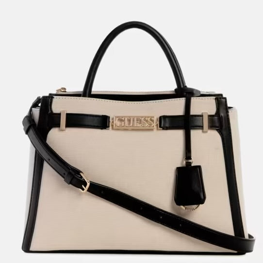 Hauser Color-Block Canvas Satchel Guess
