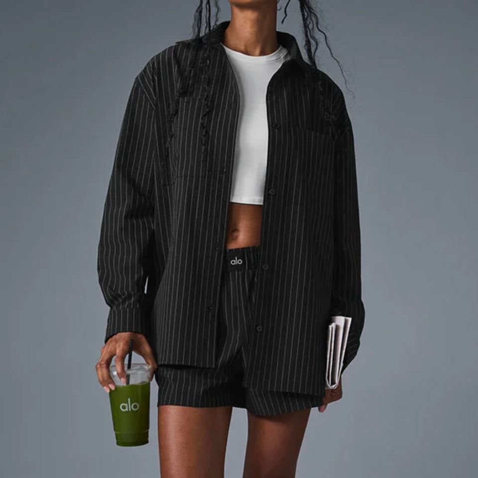Pinstripe button up shirt