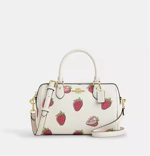 Rowan Satchel Bag Strawberry Print